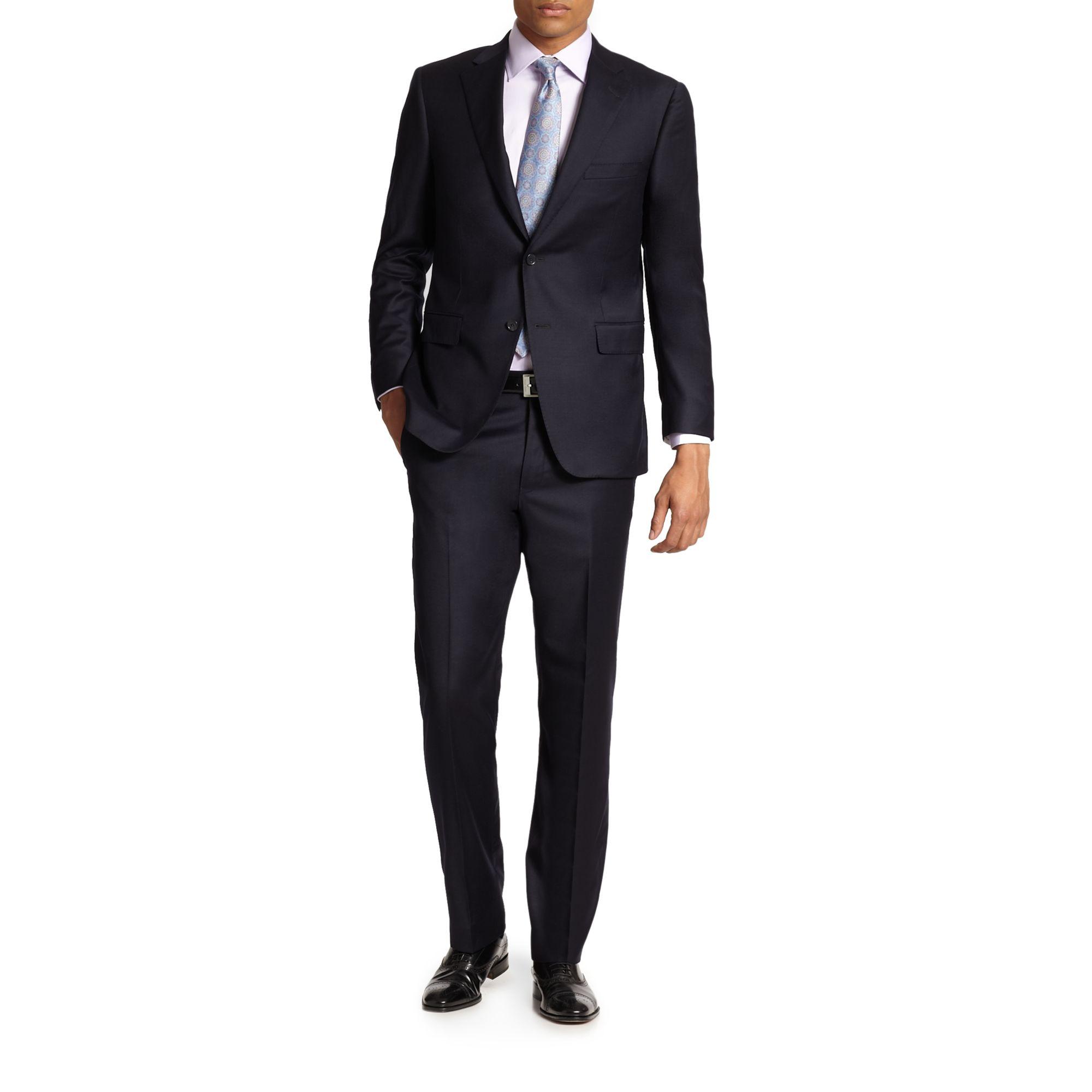 Wool Two Button-Front Suit Saks Fifth Avenue Men Clothing Suits 