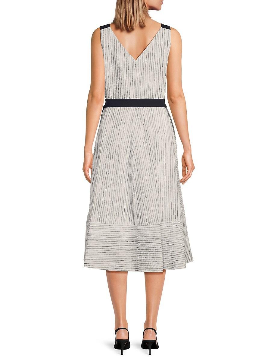 DKNY Striped Faux Wrap Dress in Grey Lyst Canada