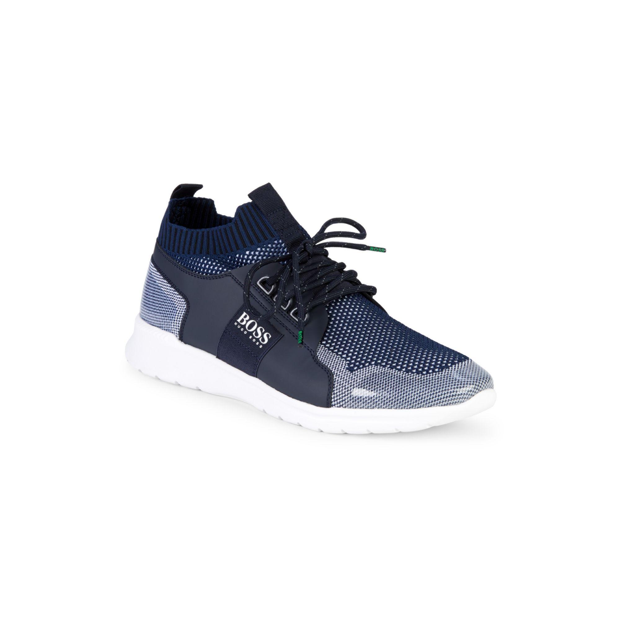 BOSS by HUGO BOSS Extreme Knit Sneakers in Blue for Men | Lyst