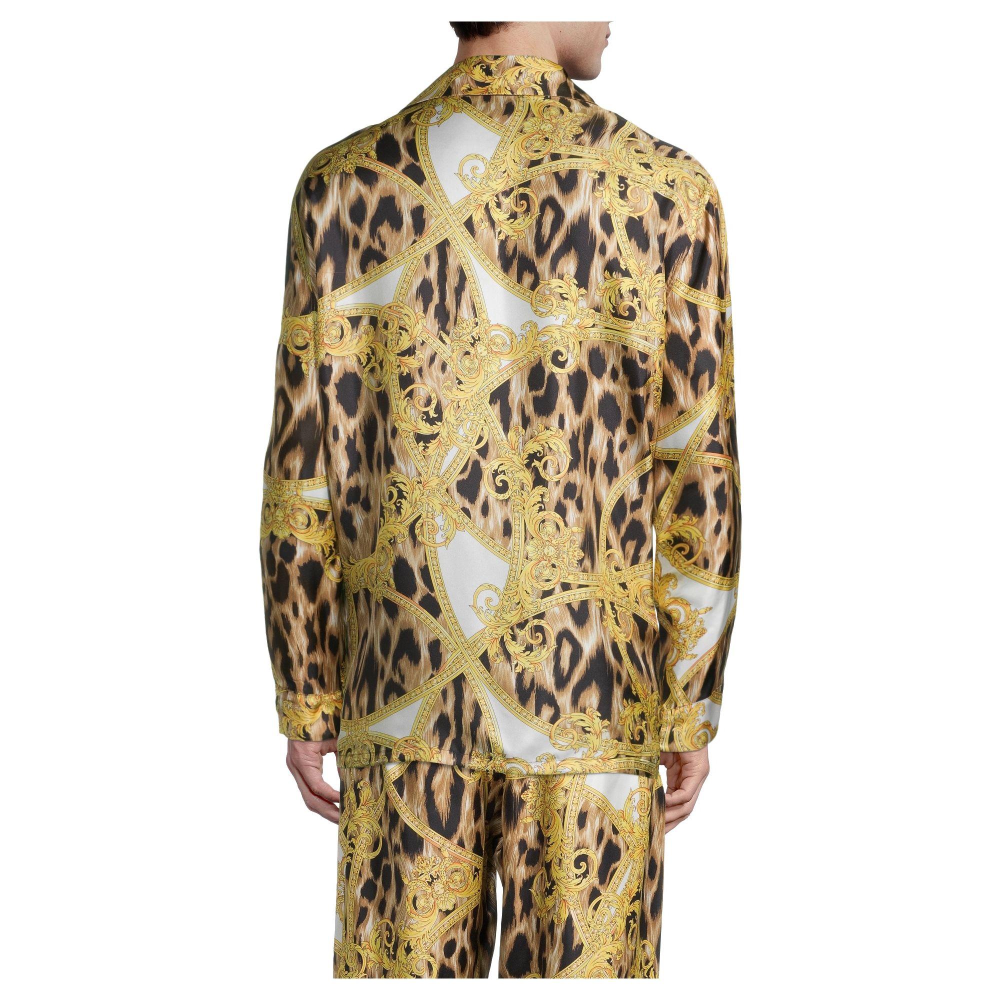Versace Silk Pajama Shirt for Men - Lyst