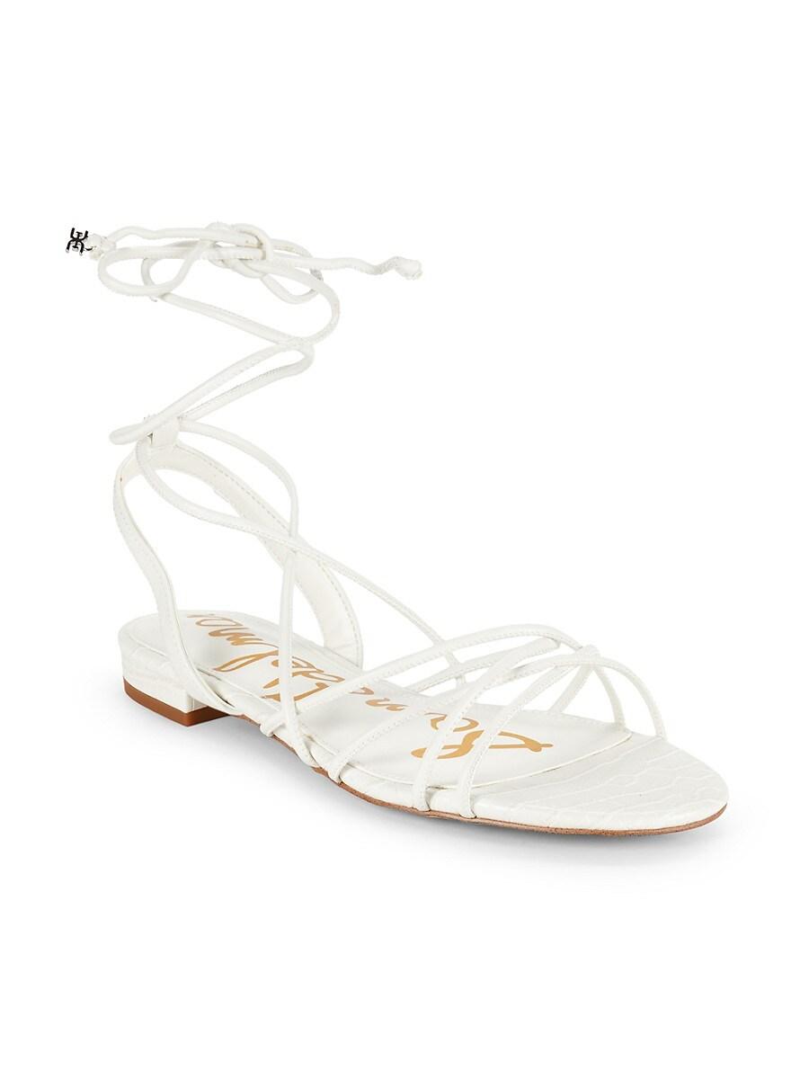 Sam Edelman Tihana Tie Strap Flat Sandals in White Lyst UK