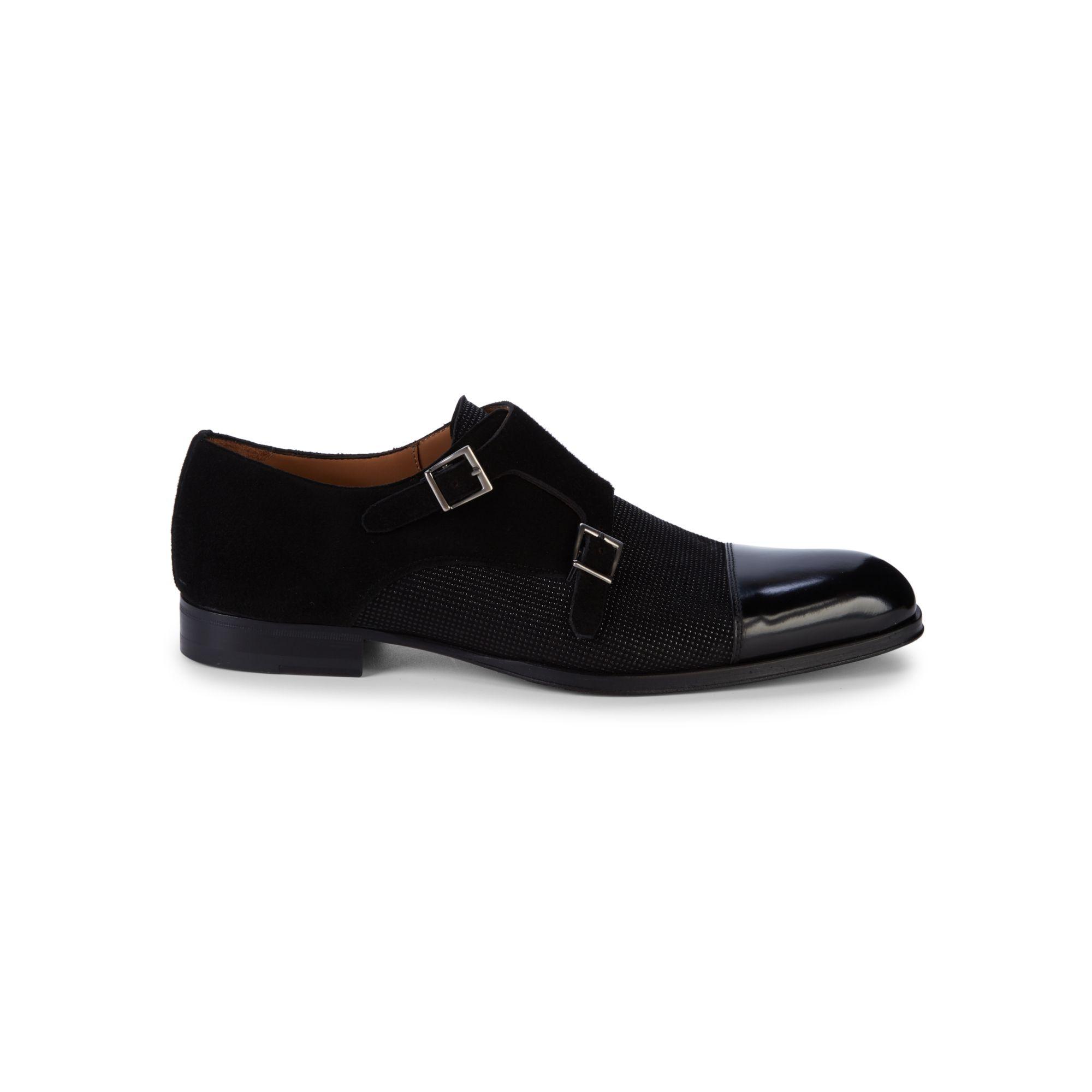 suede monk strap shoes