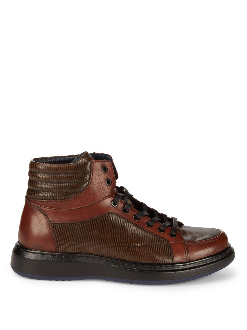 Karl Lagerfeld High Top Leather Boots in Cognac (Brown) for Men Lyst