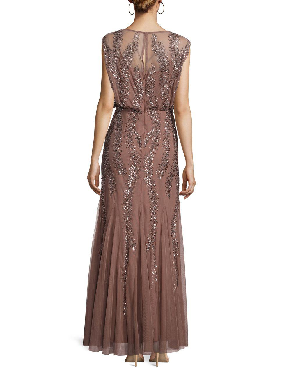 sequined blouson gown