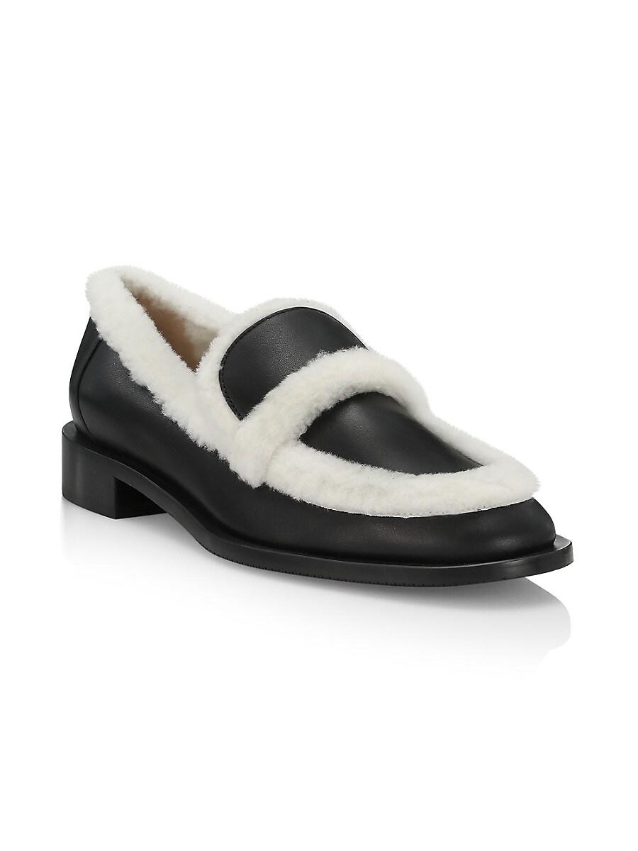 Stuart weitzman shearling best sale loafers