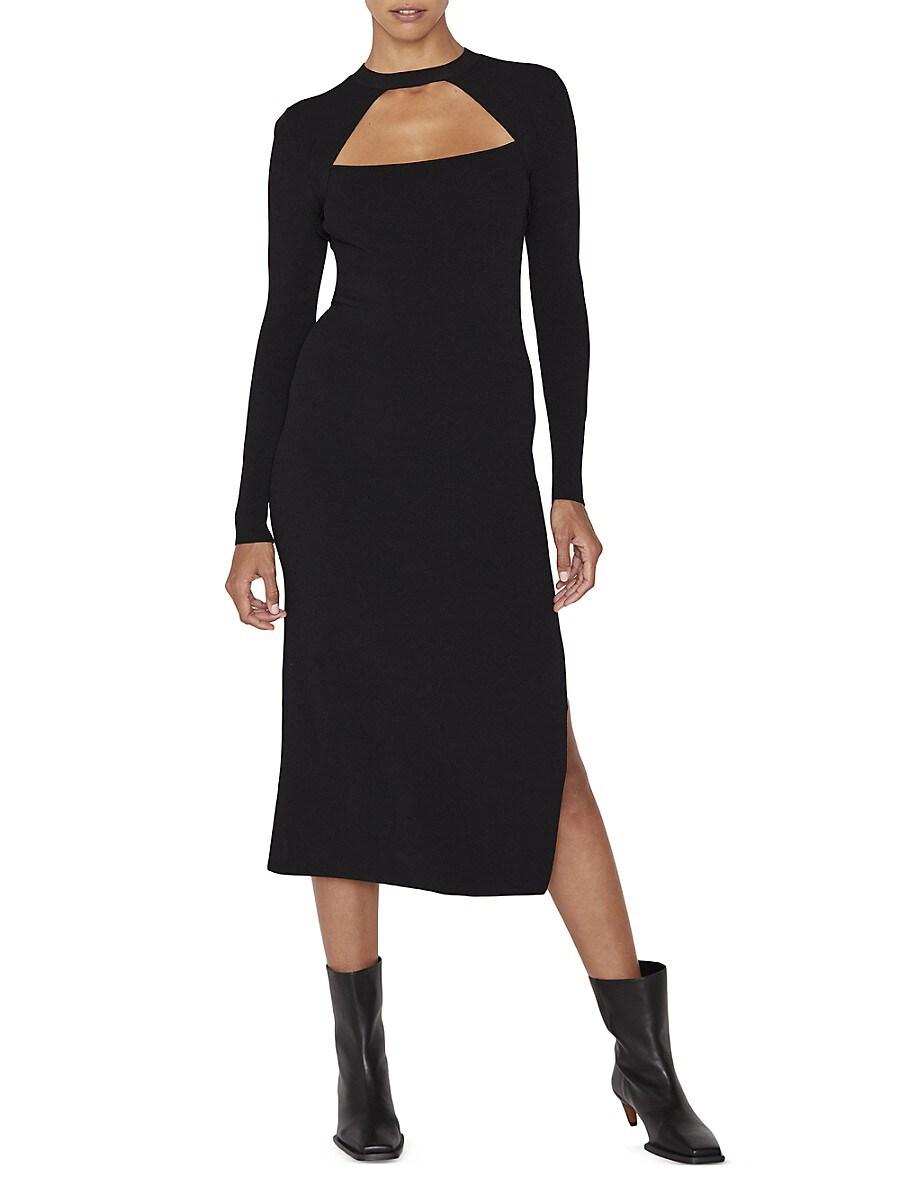 FRAME Synthetic Chest Cut-out Sweater Dress in Black | Lyst Canada