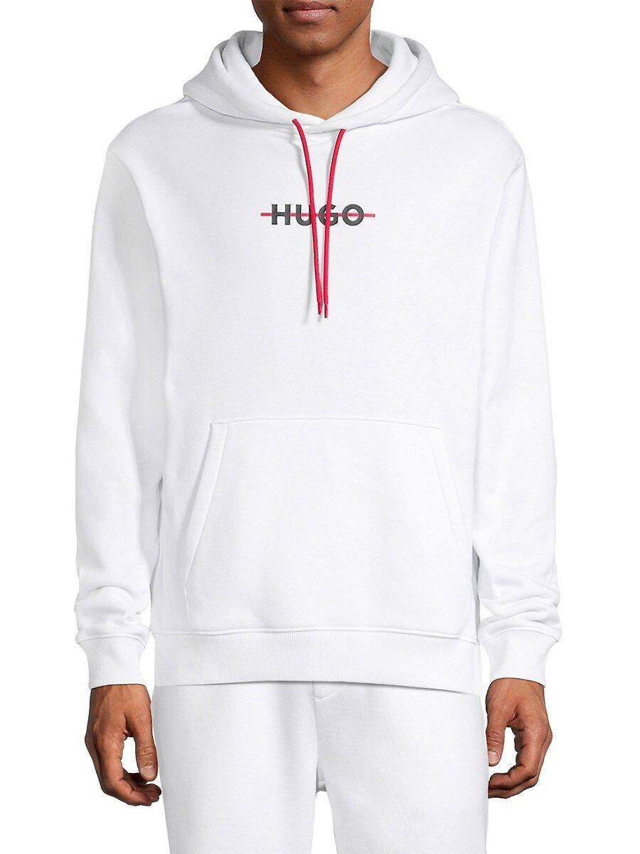 HUGO Daffleck Logo Hoodie in White for Men | Lyst