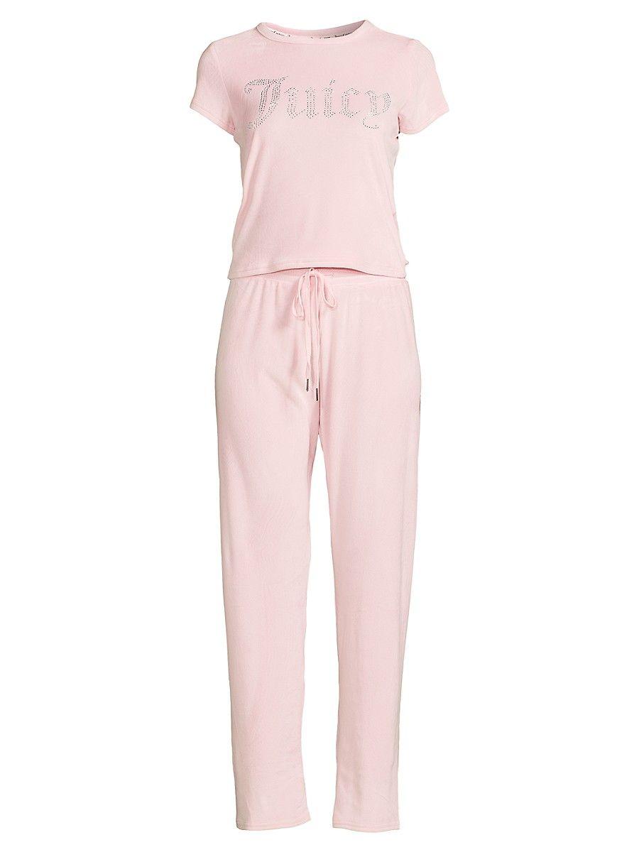 Juicy Couture Logo 2-piece joggers & Sweatshirt Set in Pink