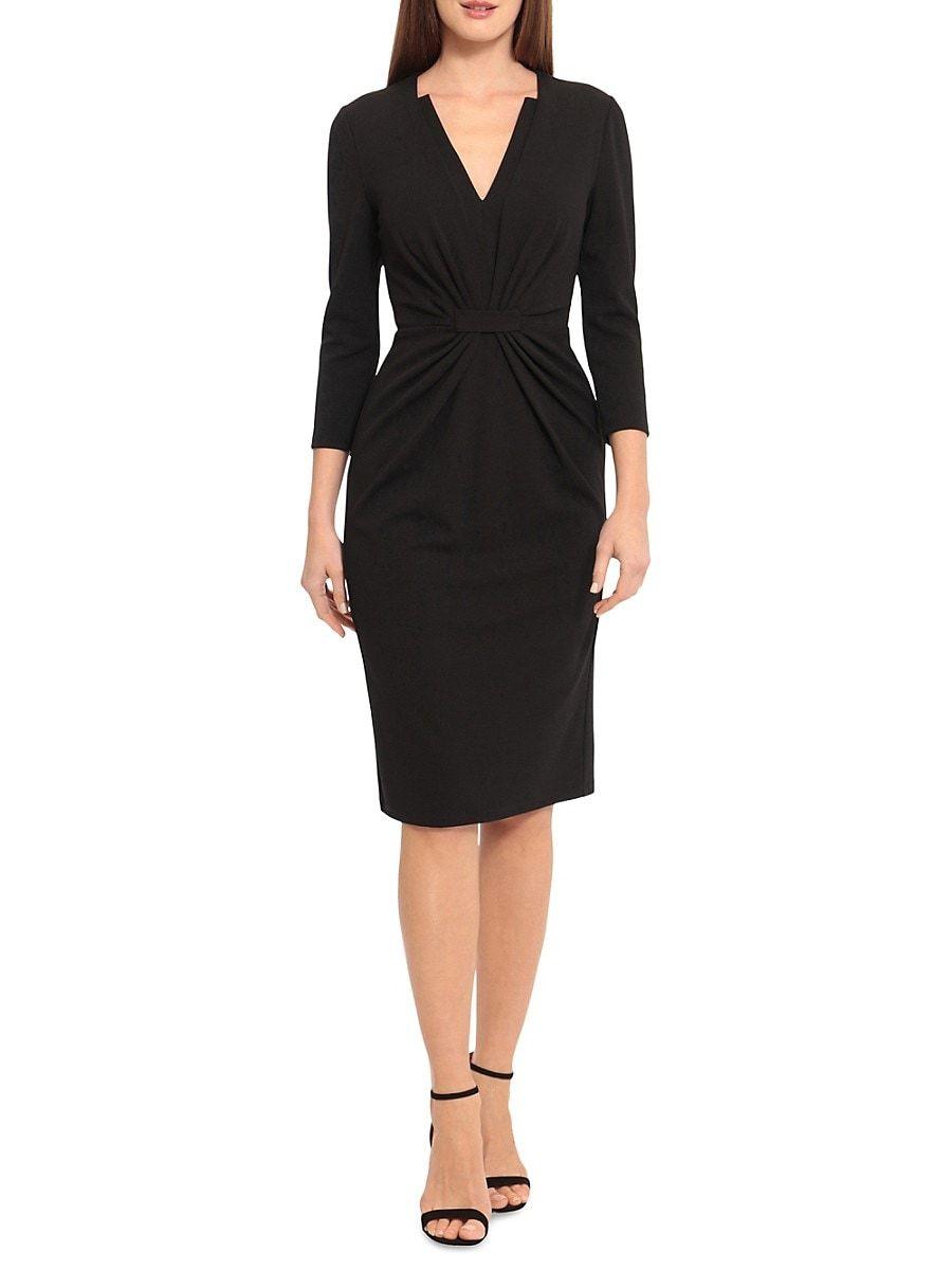 Maggy London Scuba Crepe Tuxedo Dress in Black Lyst