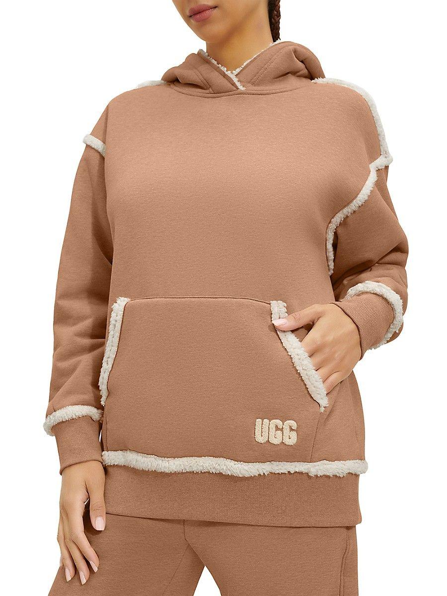 UGG Joanne Bonded Fleece Pullover Hoodie in Brown | Lyst