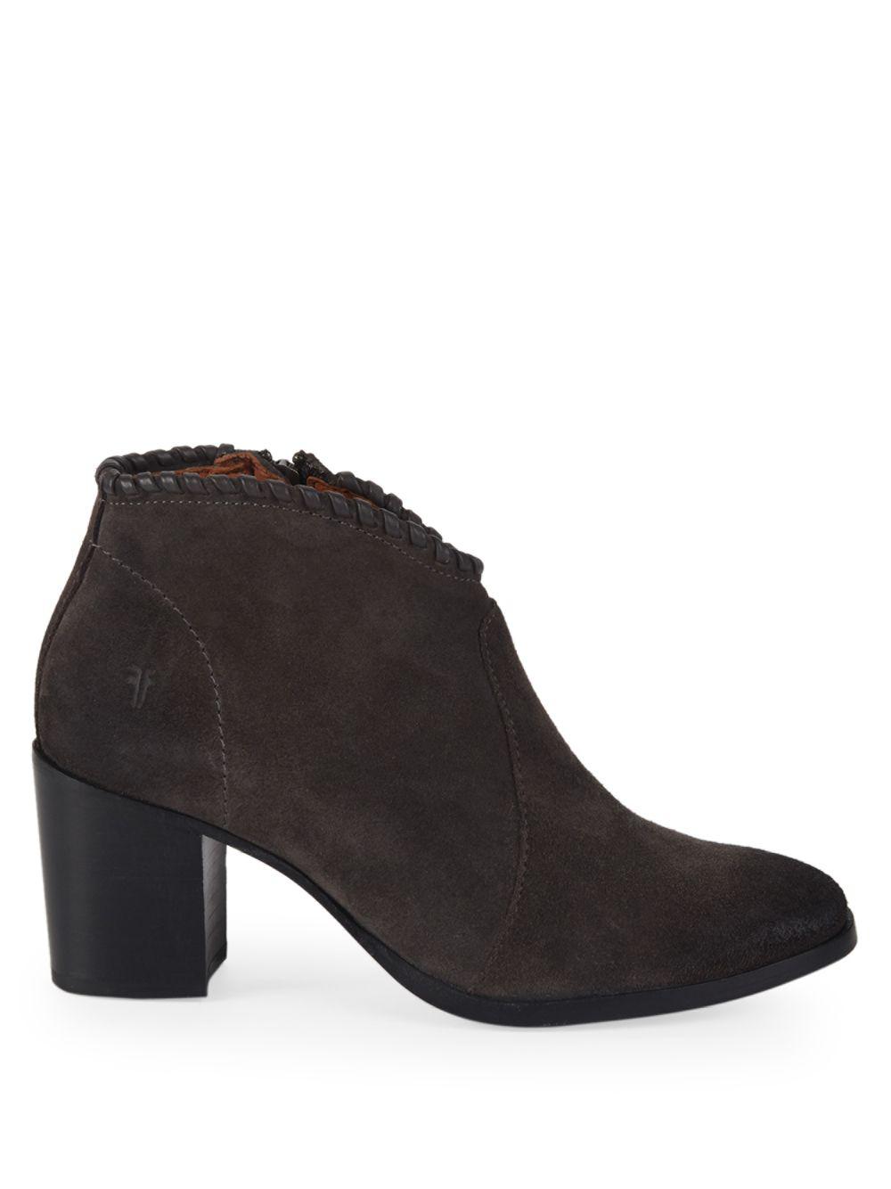 frye nora whipstitch suede bootie