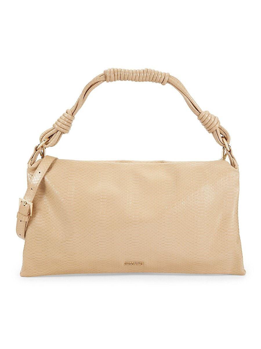 Jason Wu Snakeskin Embossed Faux Leather Top Handle Bag in Natural Lyst