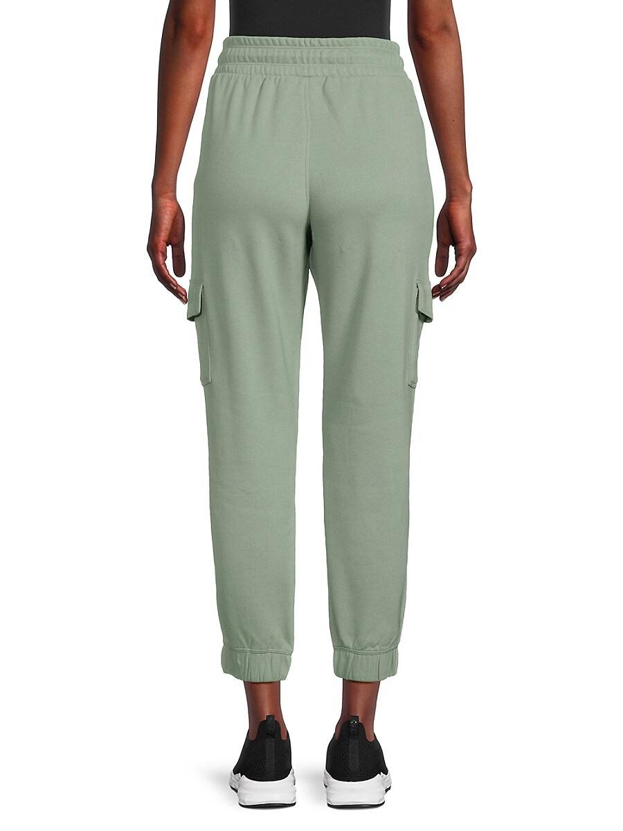 DKNY Flat Front Slim Fit Cropped Joggers in Green | Lyst
