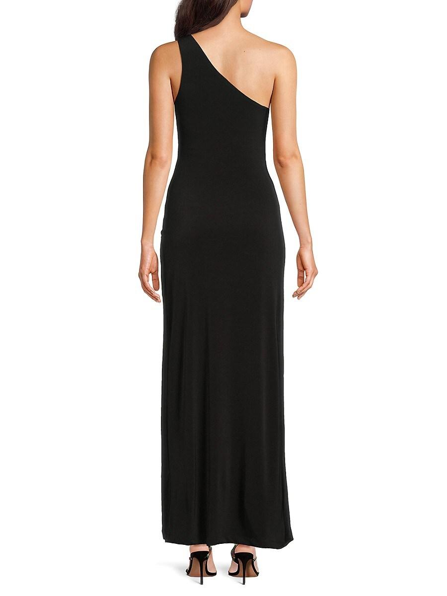 Laundry by Shelli Segal One Shoulder Ruched Maxi Dress in Black Lyst UK