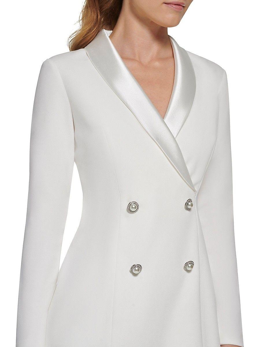 Eliza J Tuxedo Blazer Dress in White | Lyst