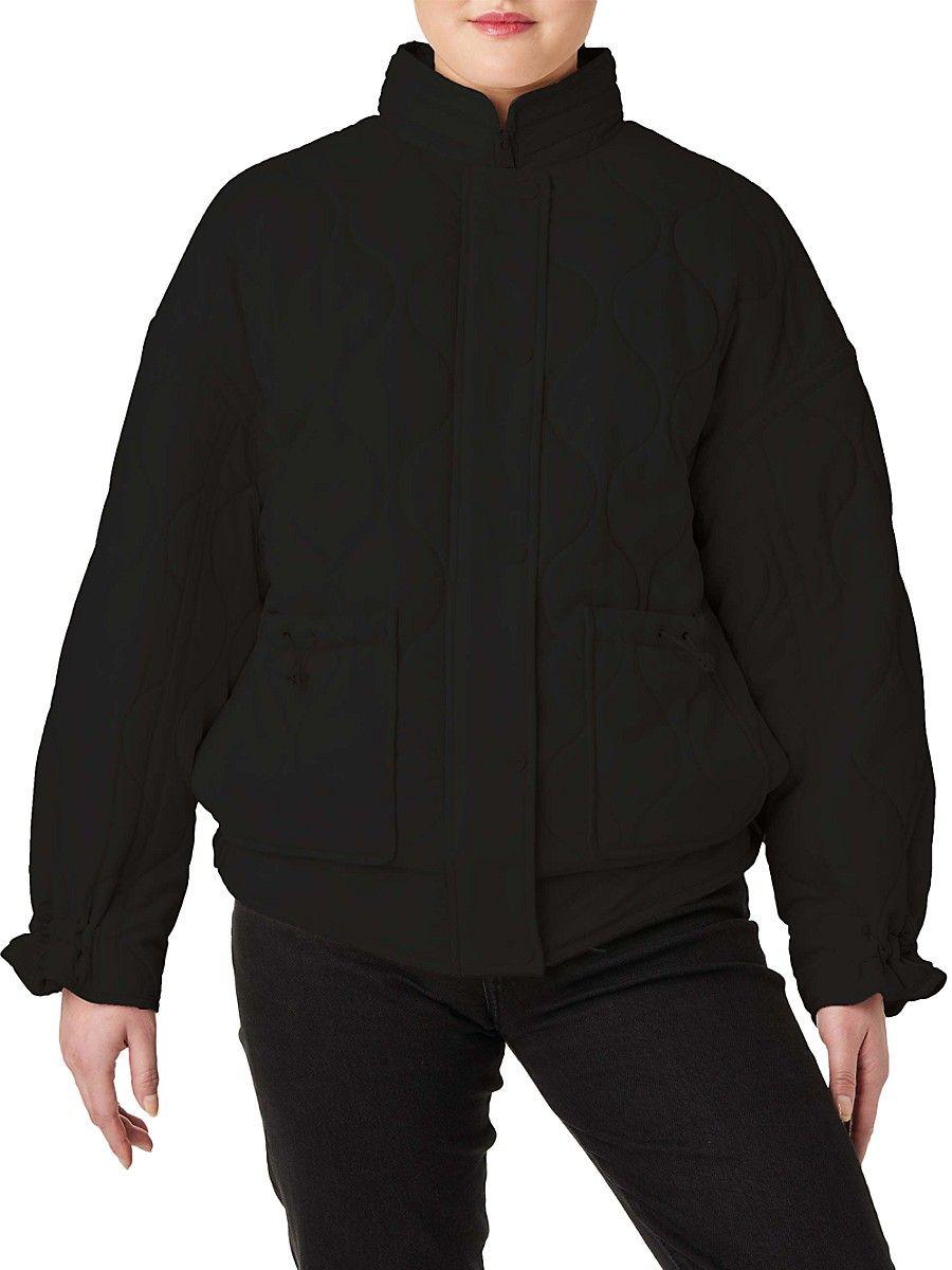 Sanctuary Synthetic Bungee Pocket Quilted Jacket in Black Lyst