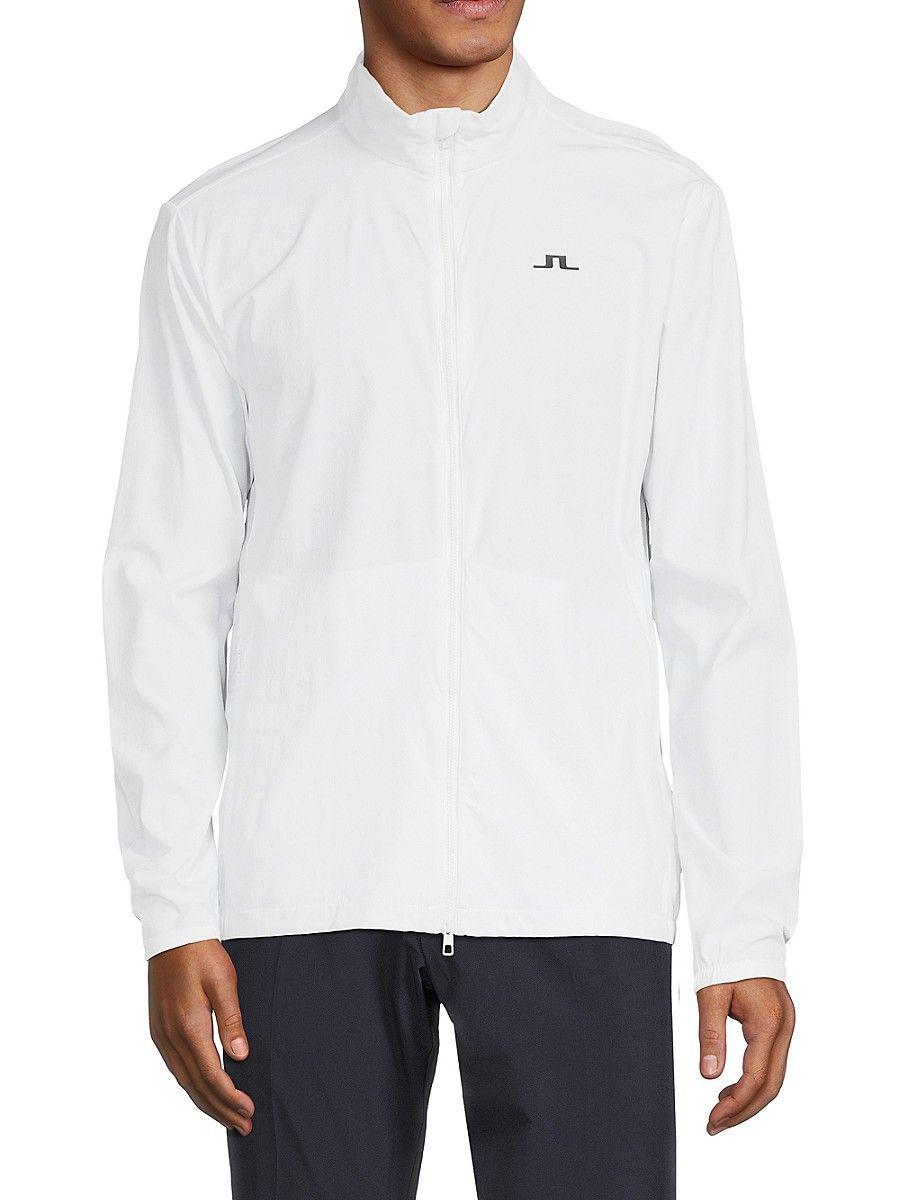 J.Lindeberg Jay Mock Neck Track Jacket in White for Men Lyst