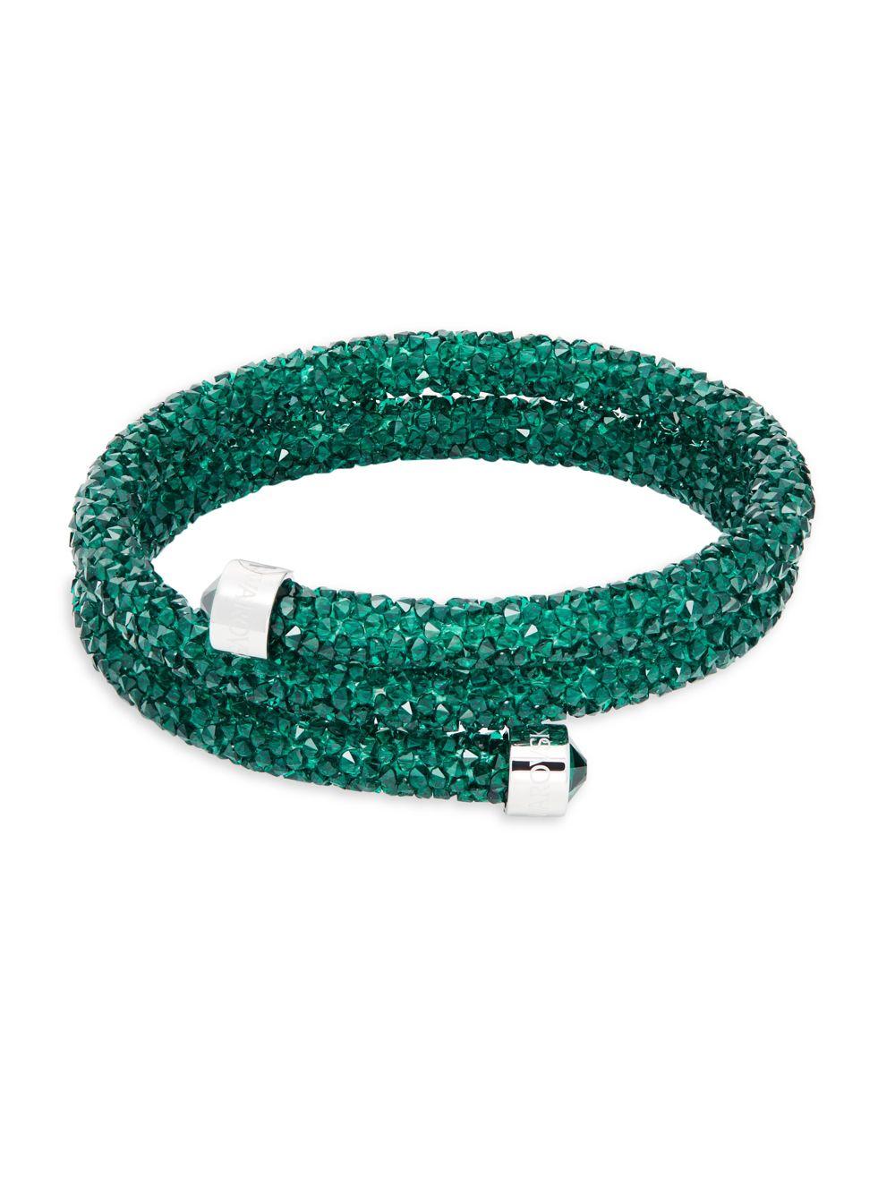 Swarovski Crystal Cuff Bracelet in Green | Lyst