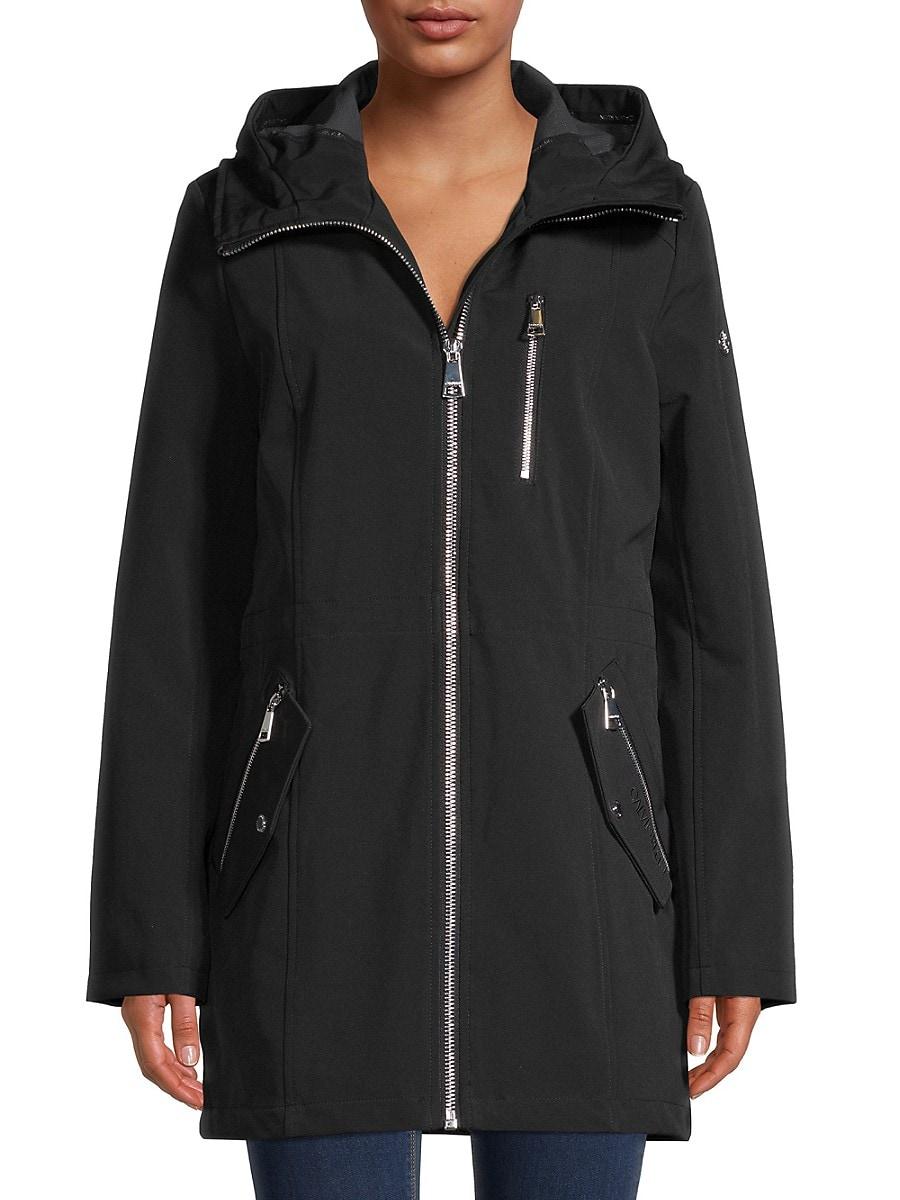 calvin klein soft shell hooded jacket