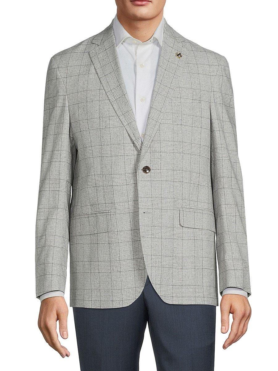 Ted Baker Karl Linen Blend Plaid Sportcoat in Gray for Men Lyst