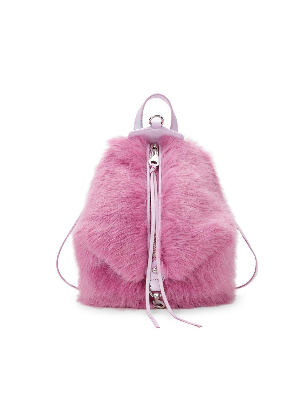 Faux Leather Convertible Mini Backpack - Pink