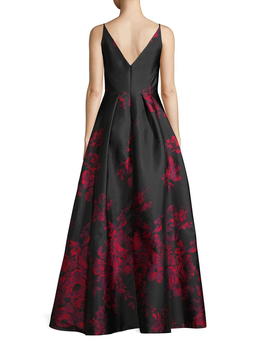calvin klein floral sleeveless gown