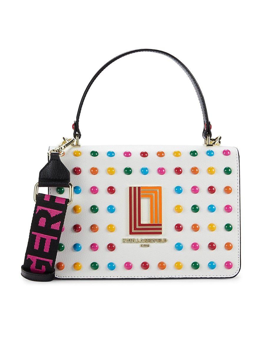 Karl Lagerfeld Simone Logo Satchel Bag in White Lyst