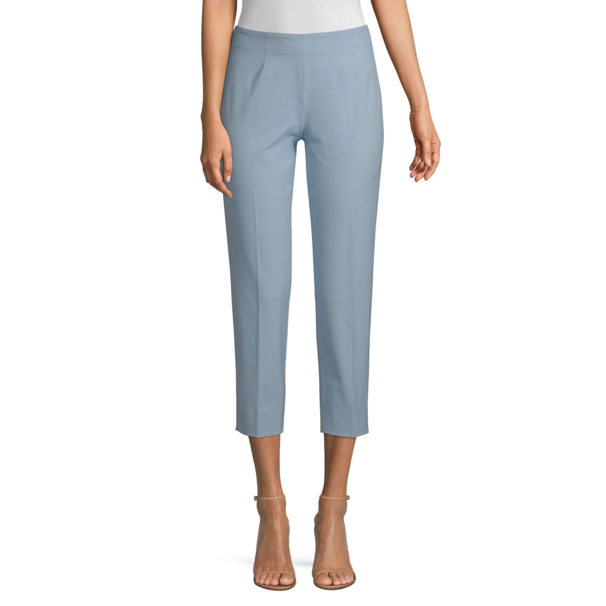 Piazza Sempione Cotton Audrey Stretch Cropped Pants in Light Blue (Blue ...