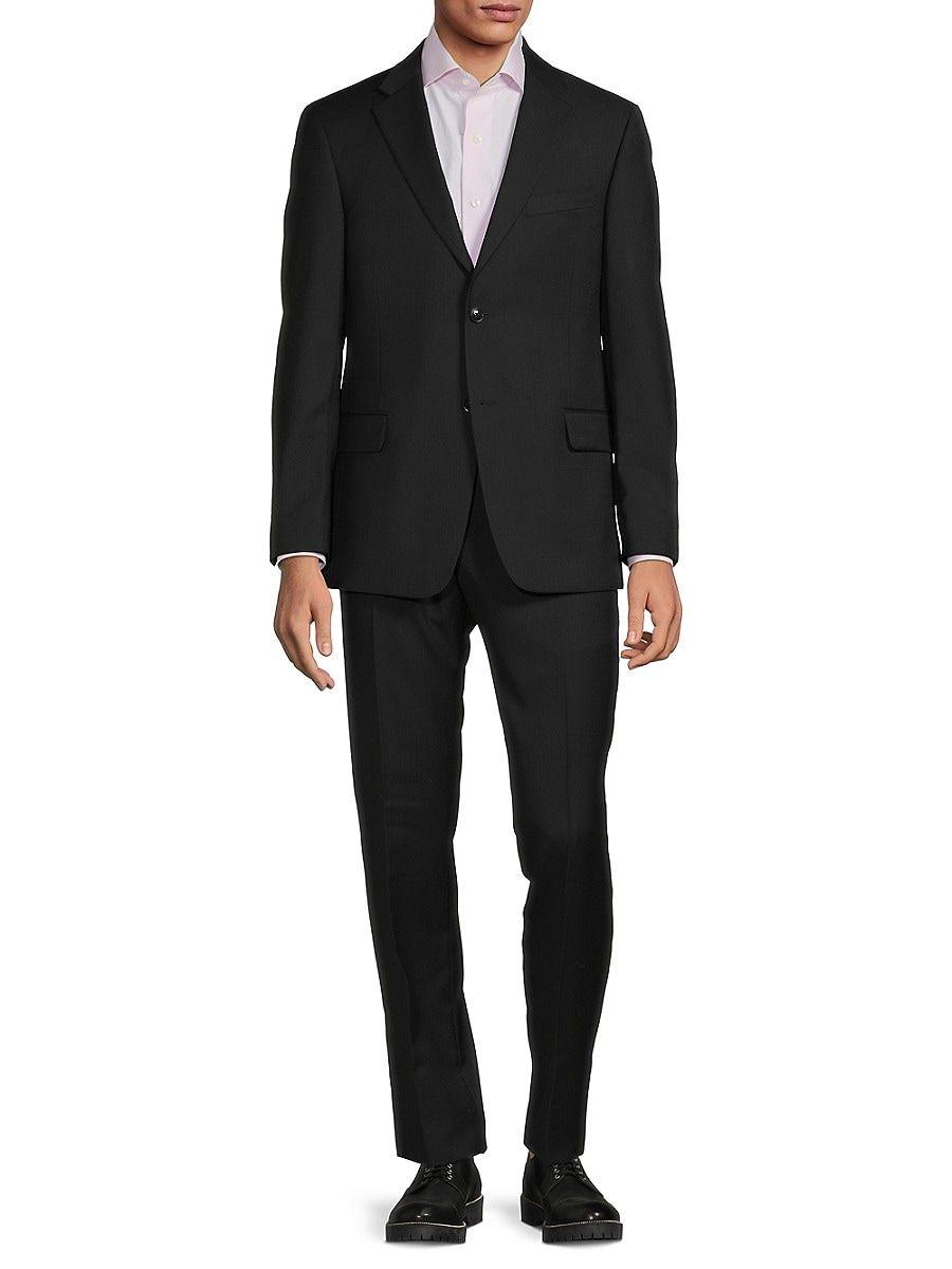 Saks Fifth Avenue Saks Fifth Avenue Modern Fit Wool Blend Suit in Black ...