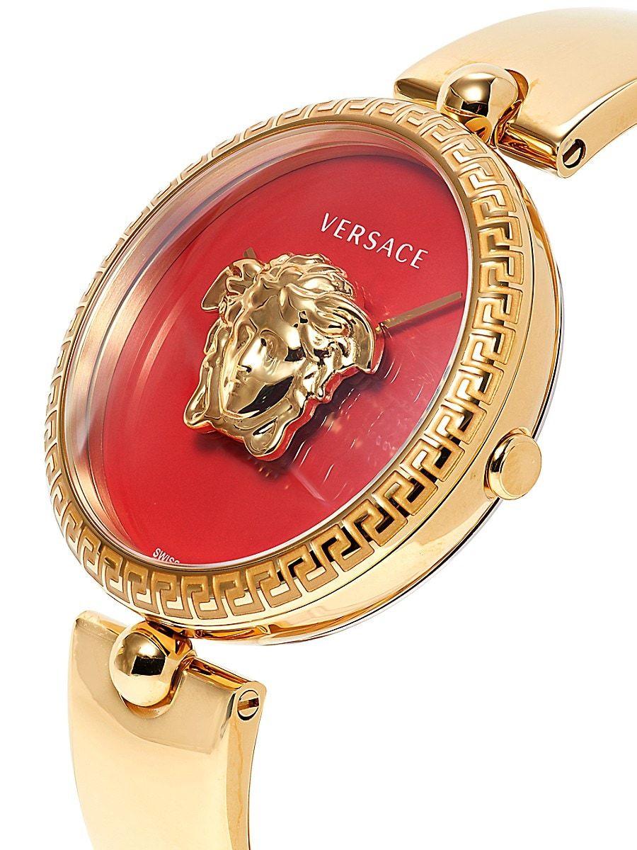 Versace 39mm Stainless Steel Bracelet Watch in Red | Lyst