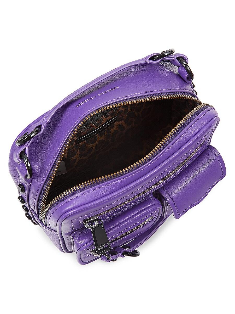 Rebecca Minkoff Mini Jett Leather Crossbody Bag in Purple | Lyst
