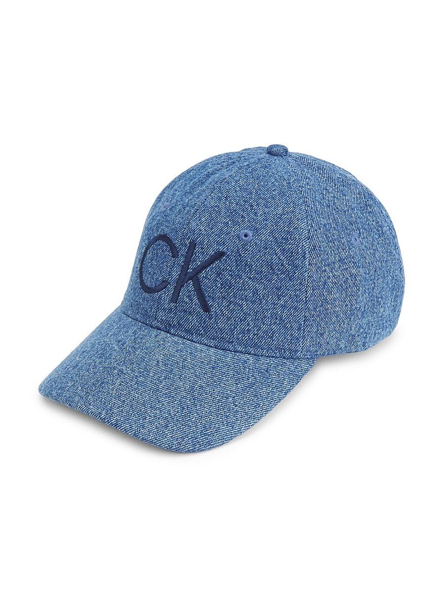 Blue Calvin Klein Logo Hat Calvin Klein Logo Denim Baseball Cap In