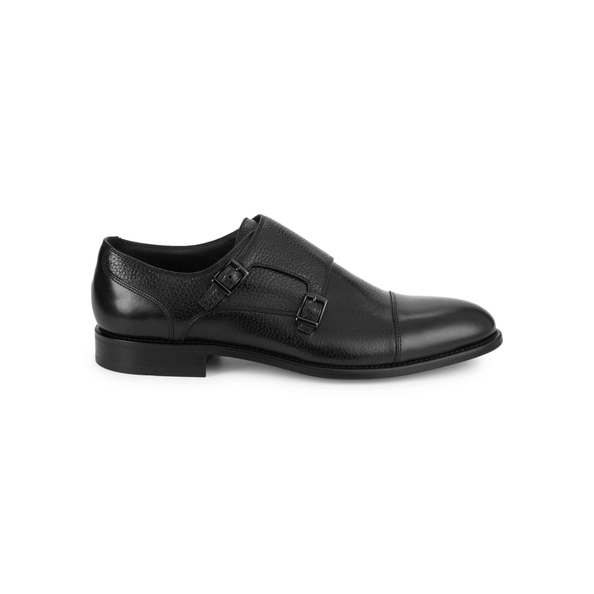 BOSS by Hugo Boss Stockholm Leather Double Monk-strap Shoes in Black ...
