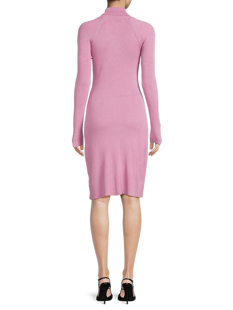 Ellen Tracy Ribbed Turtleneck Sweater Dress in Pink Lyst UK