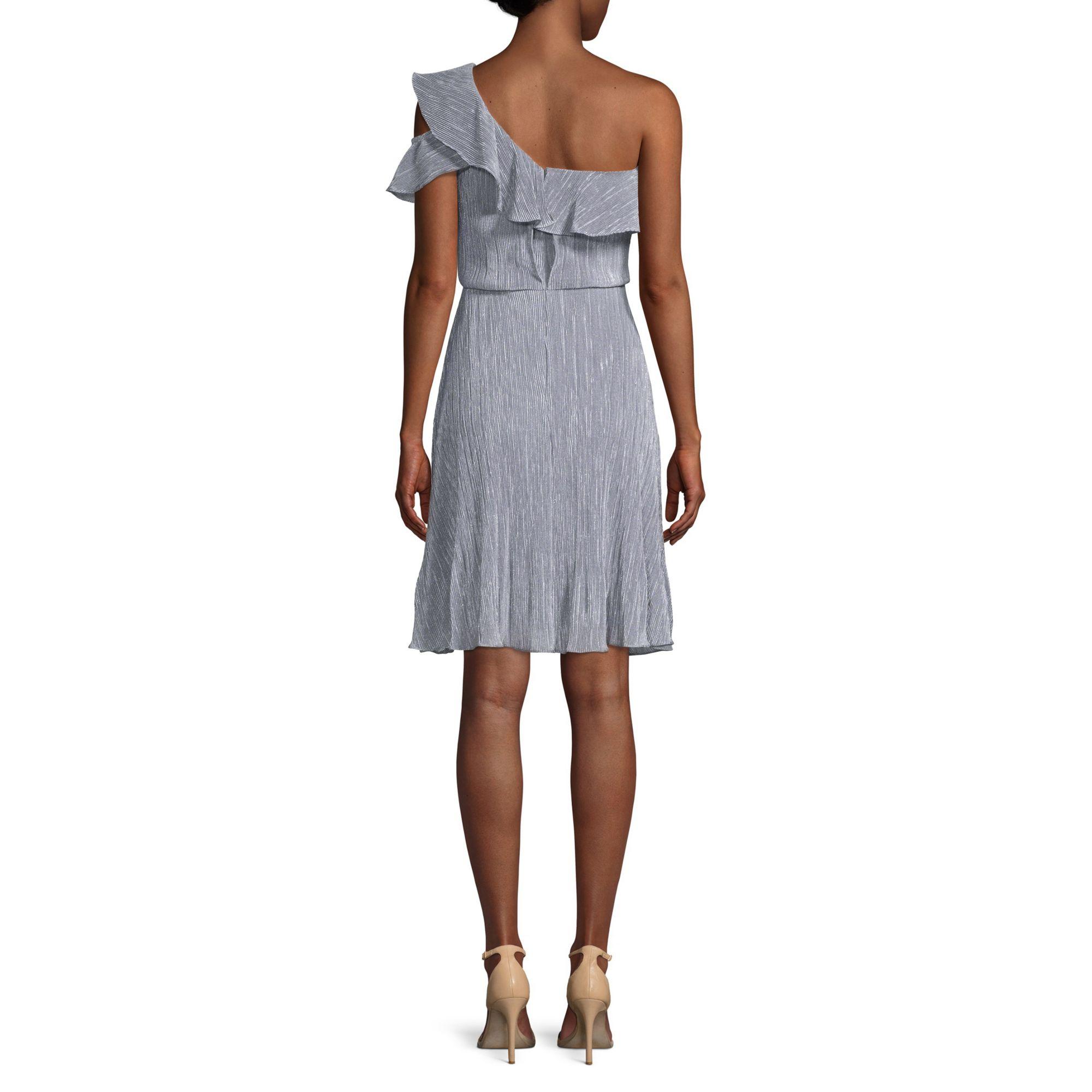 calvin klein one shoulder ruffle dress