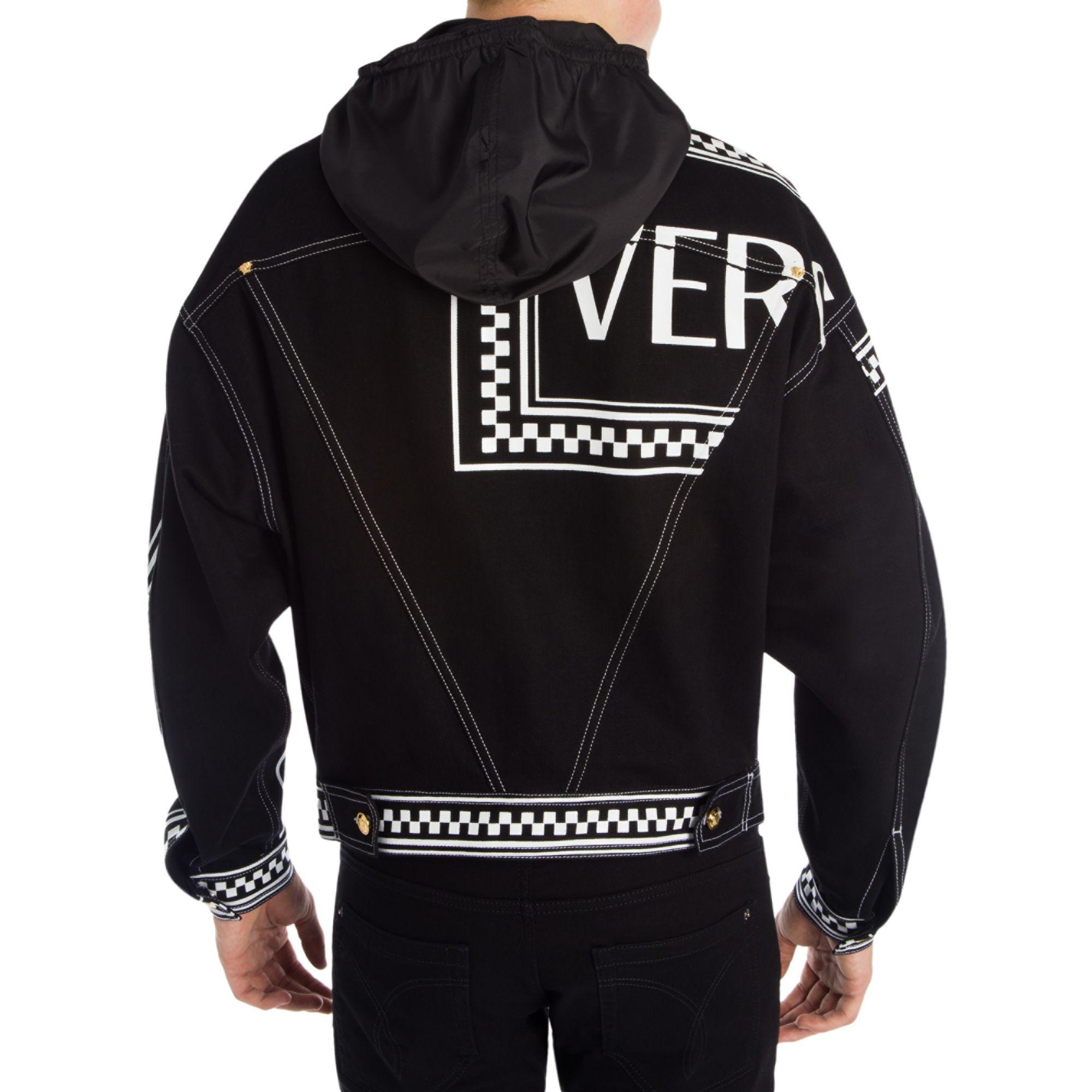 Versace signature wild shop print denim jacket