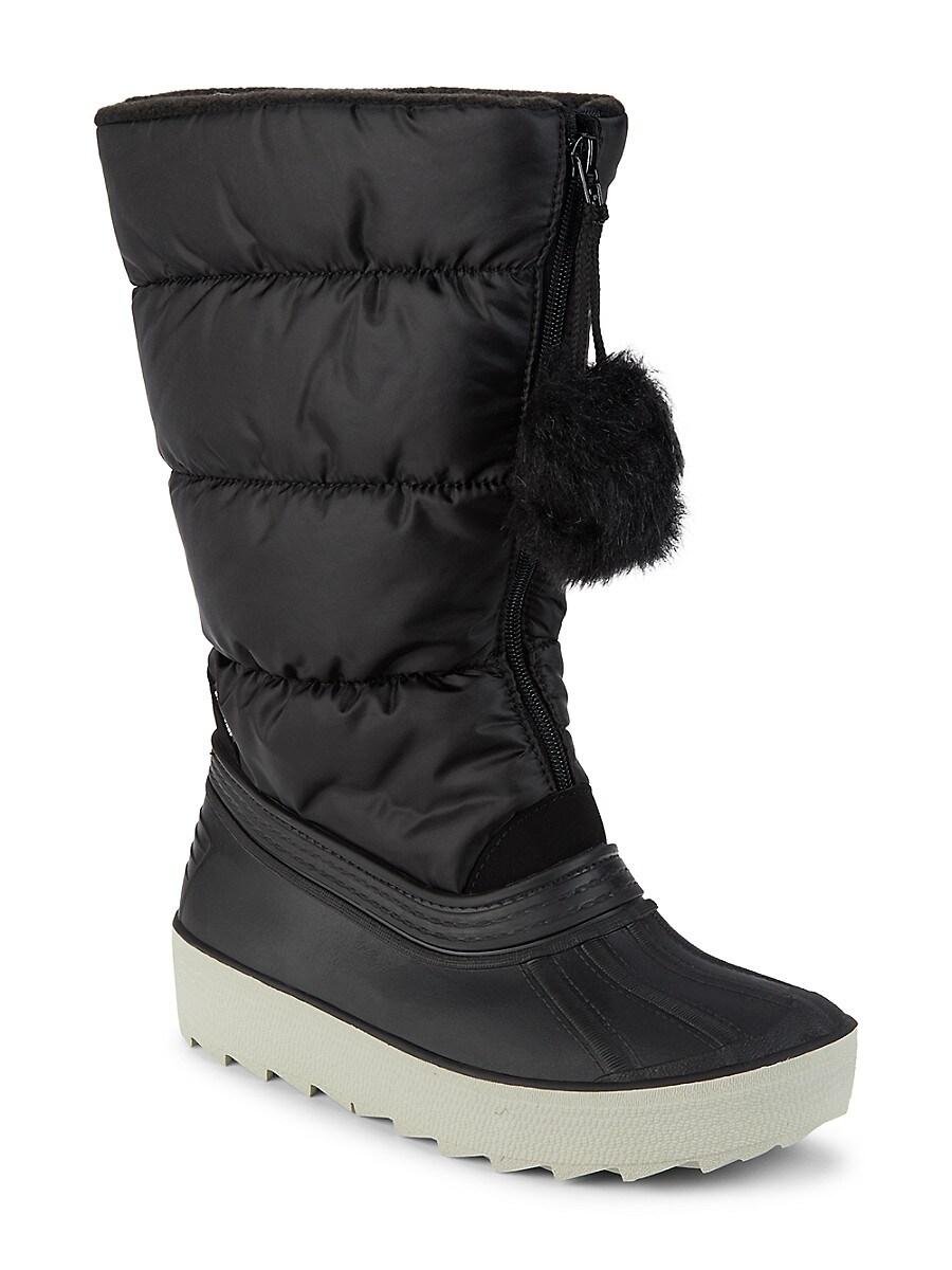 Pajar Fay Quilted Faux Fur Pom Pom Snow Boots in Black Lyst UK