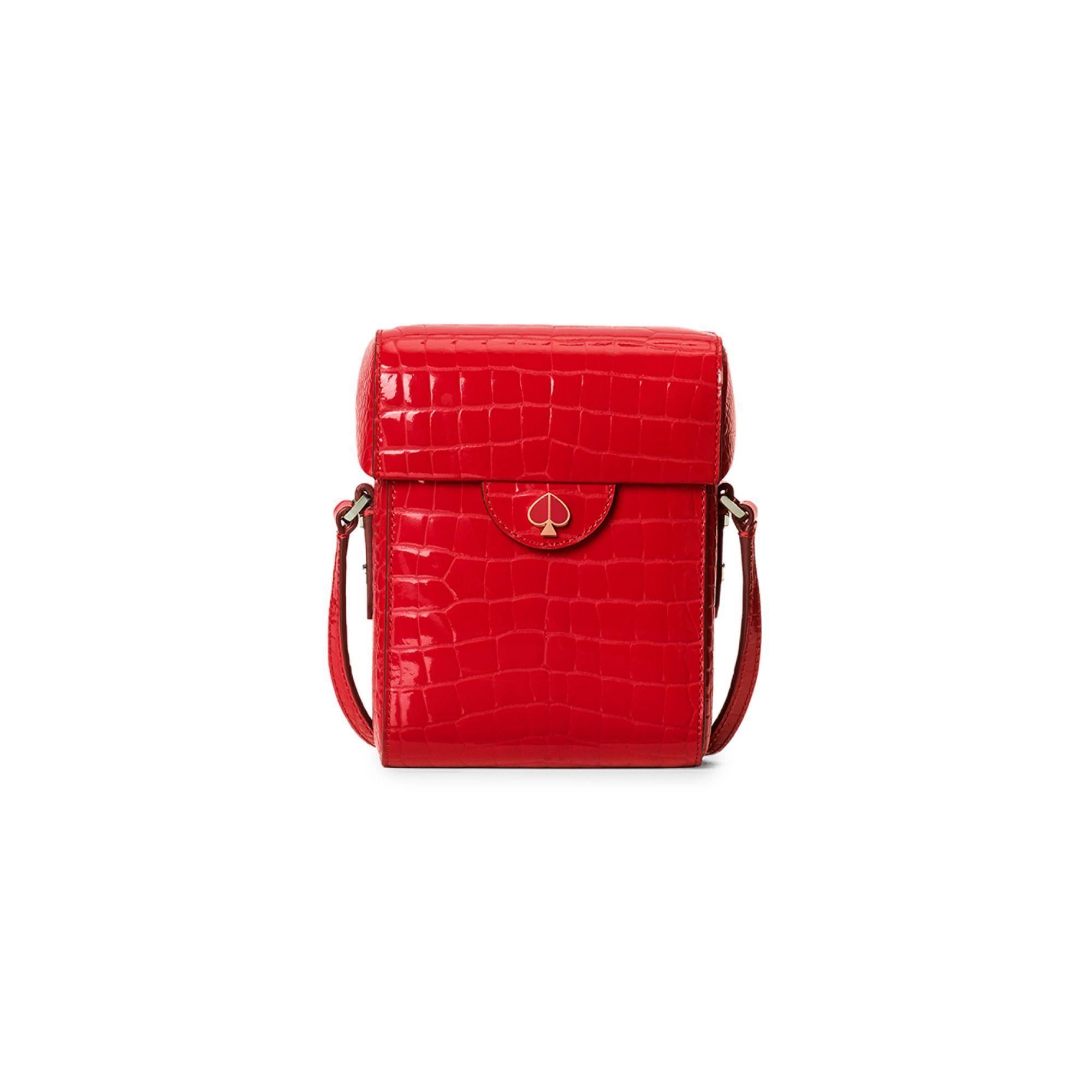 Kate Spade Medium Cleo Crocembossed Leather Camera Bag in Red Lyst