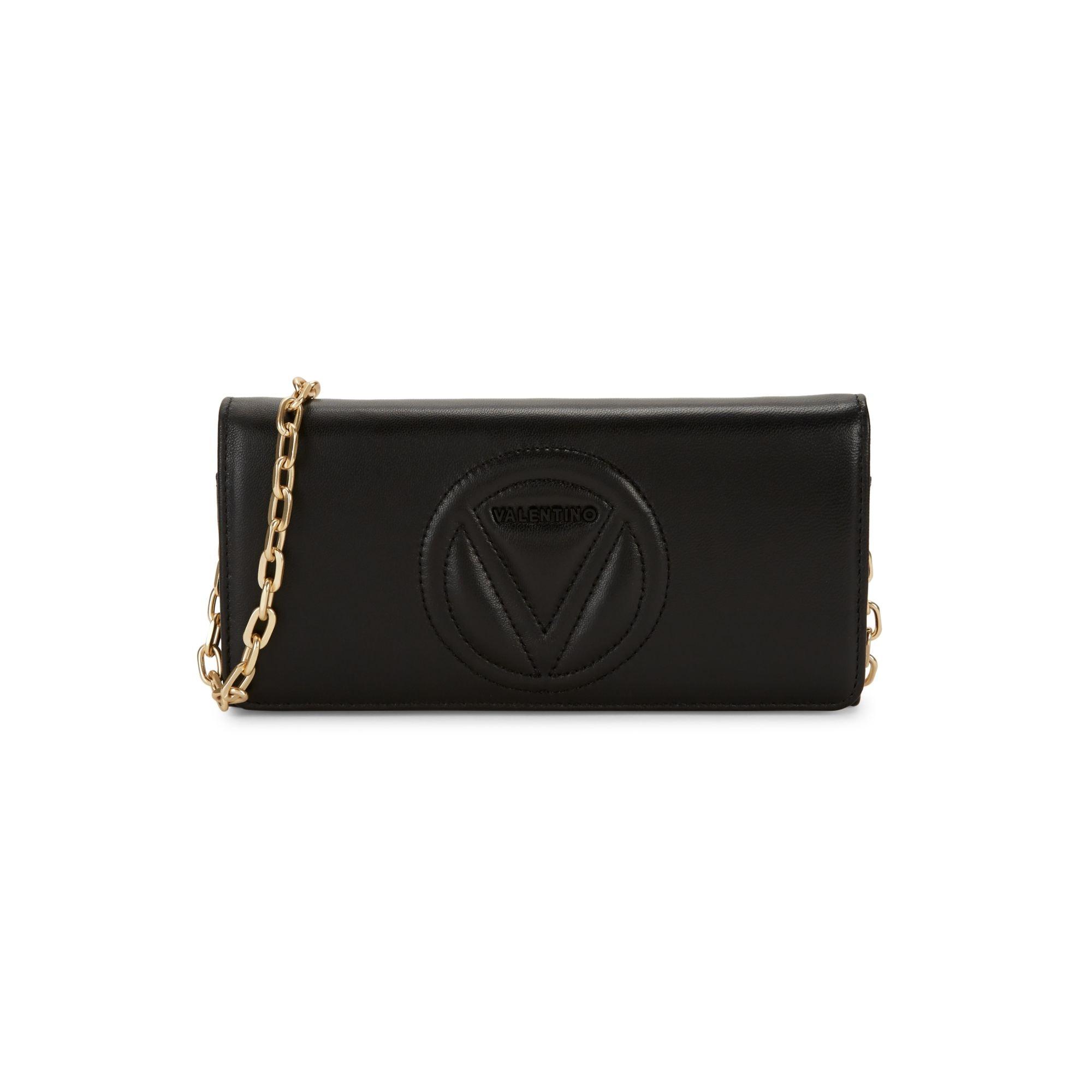 Valentino By Mario Valentino Dollaro Leather Wallet-on-chain in Black - Lyst