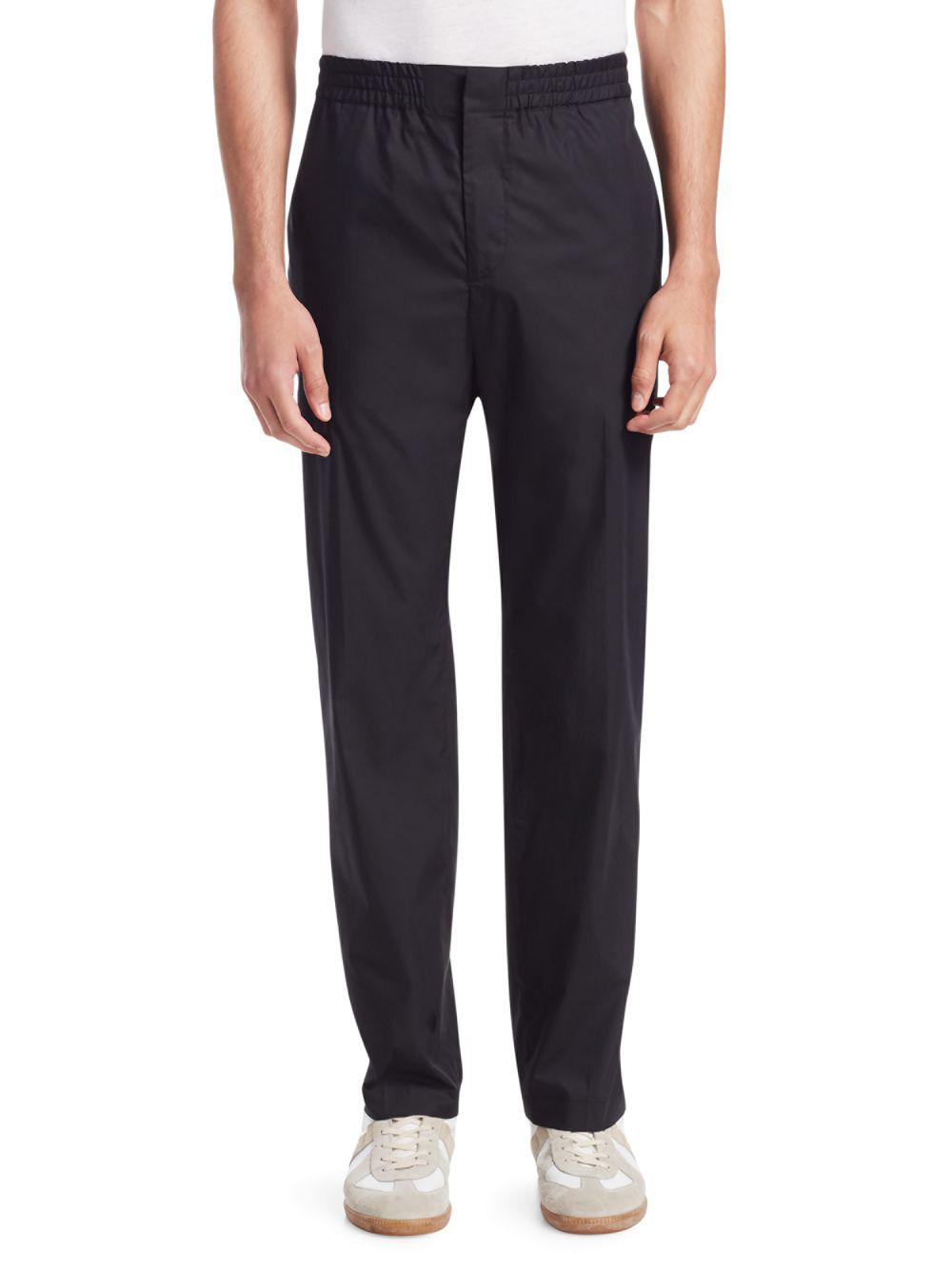 MSGM Cotton Elastic Waist Trousers in Black for Men - Lyst