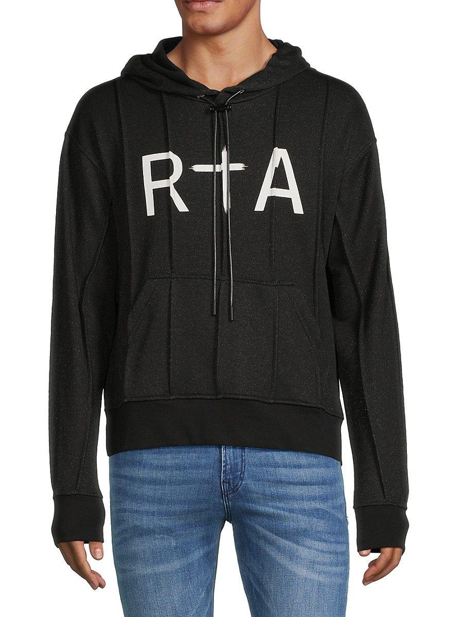 RTA Logo Drop Shoulder Hoodie in Black for Men Lyst