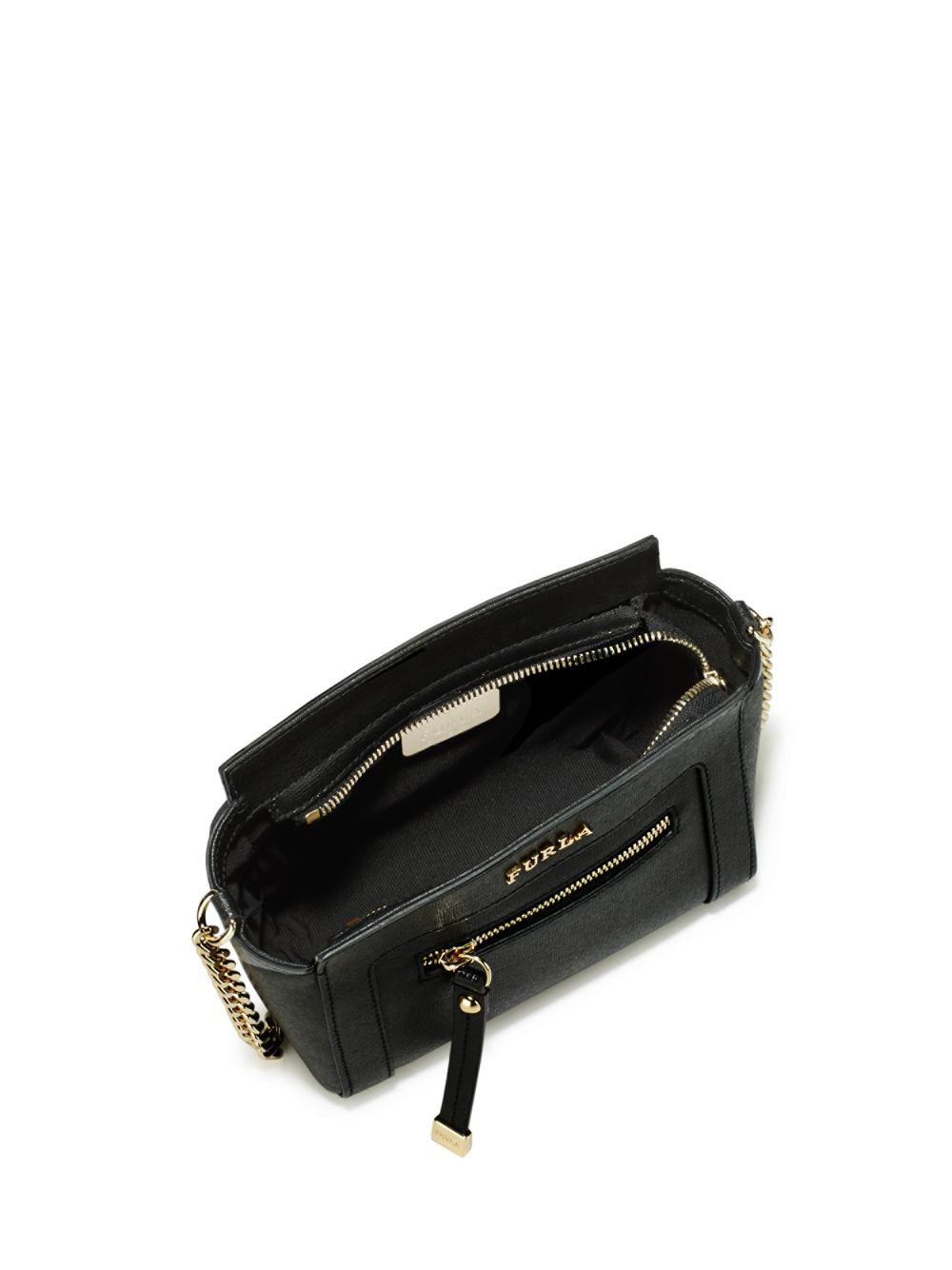 Furla Ginevra Leather Mini Crossbody Bag in Black | Lyst