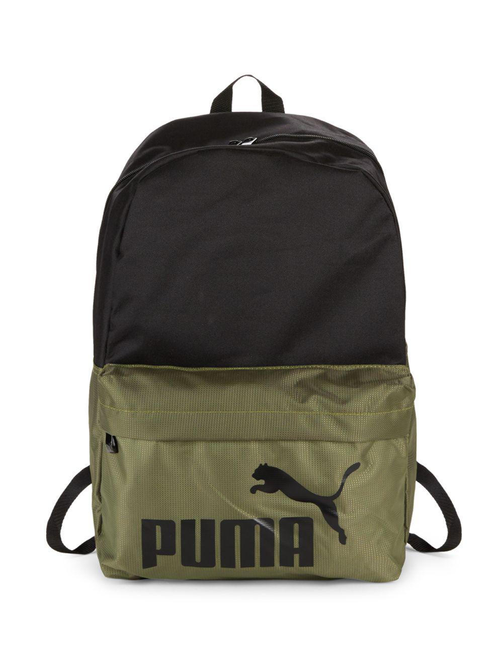 puma olive green backpack