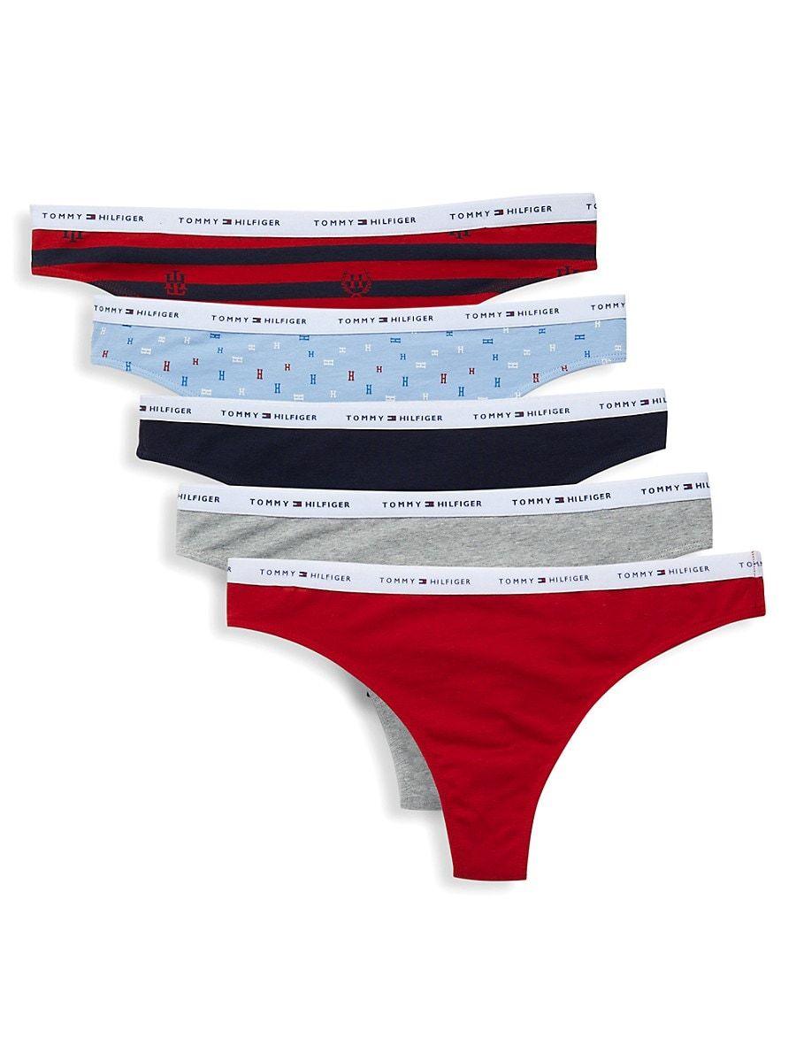 Lyst | Hilfiger Red in Tommy 5-pack Thongs Logo