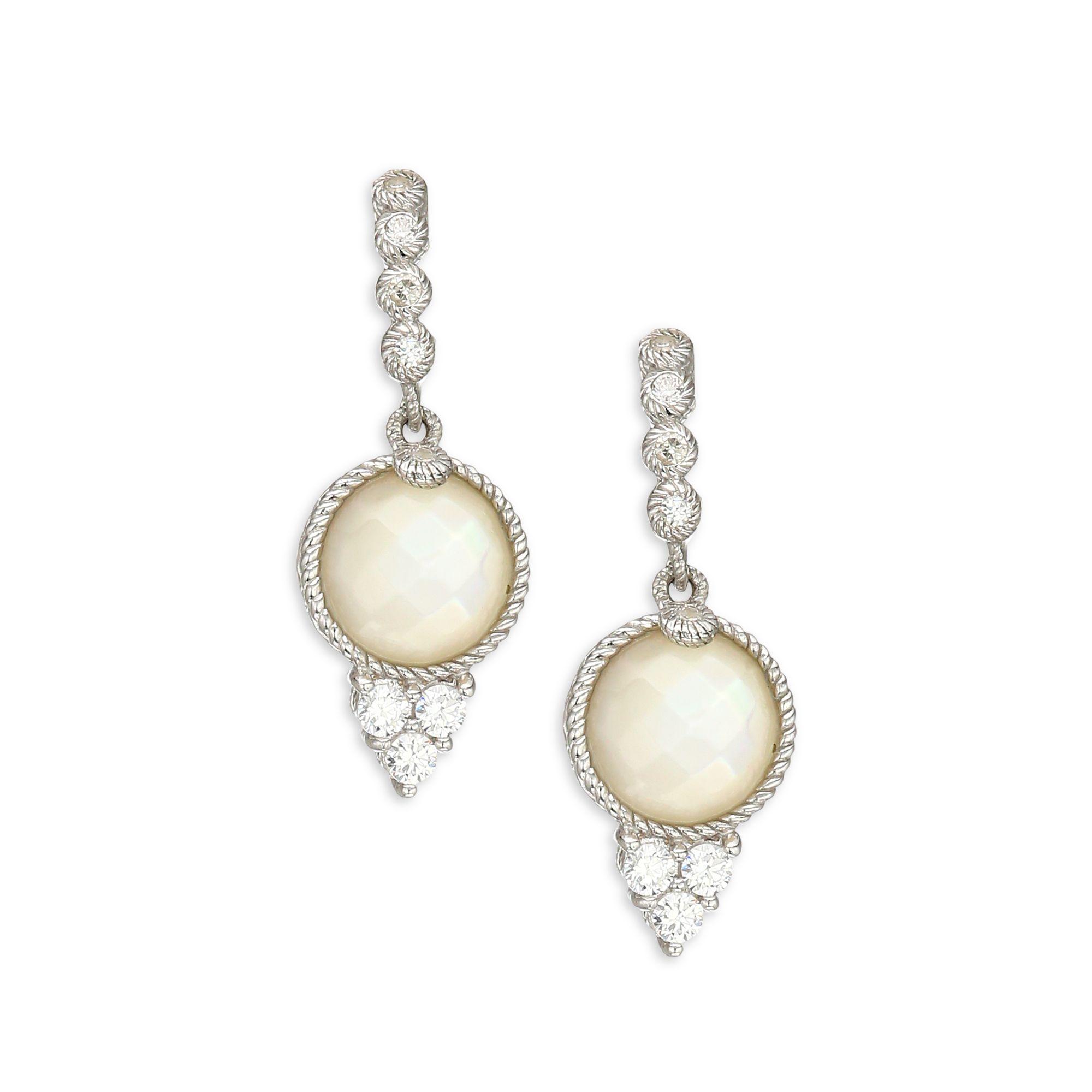 Judith Ripka Sterling Silver, Mother-of-pearl & Cubic Zirconia Drop ...