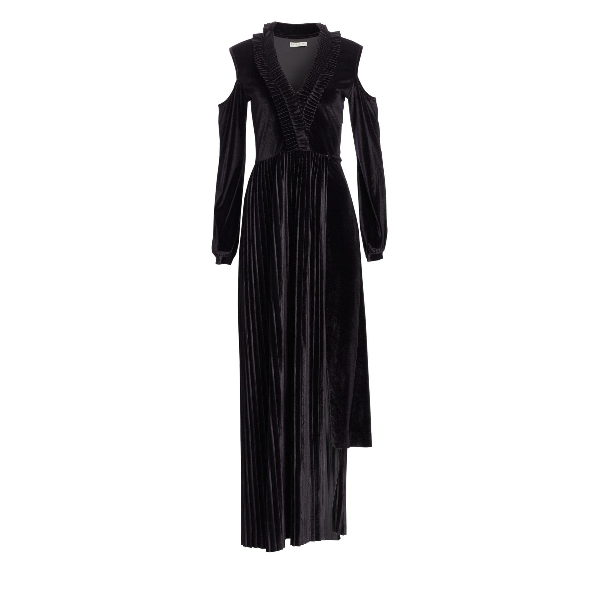 casual cold shoulder maxi dress