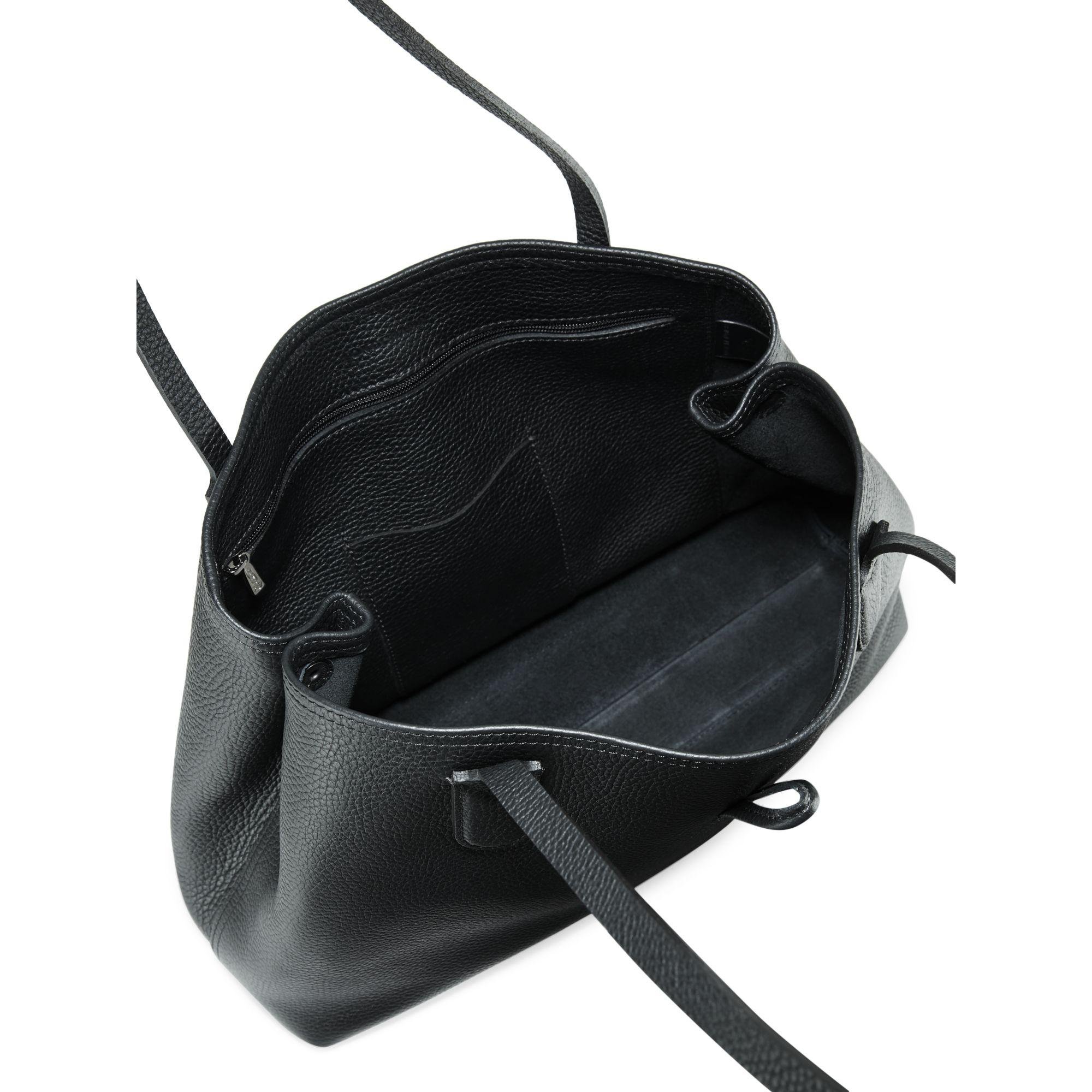 Longchamp Roseau Essential Medium Leather Shoulder Tote Bag in Black - Lyst