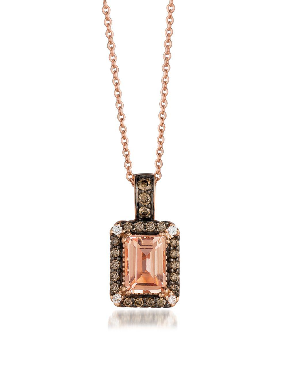 Le Vian Peach (3/4 Ct. T.w.) And Diamond (1/5 Ct. T.w.) Pendant Necklace In 14k Rose