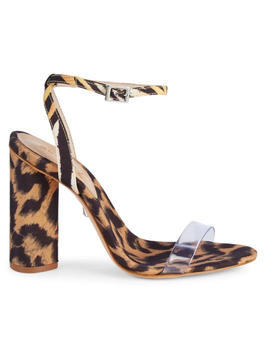 leopard clear sandals