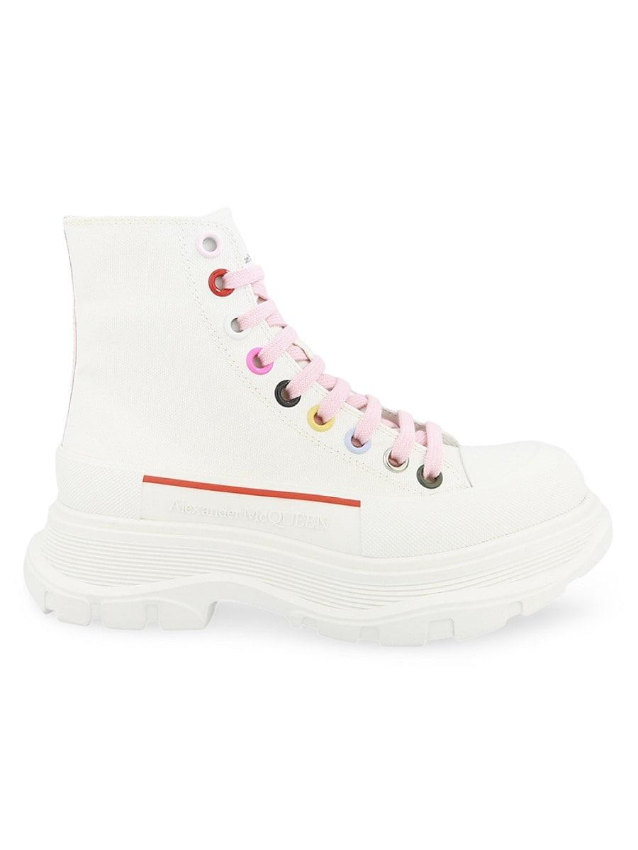 Alexander mcqueen red boots sales